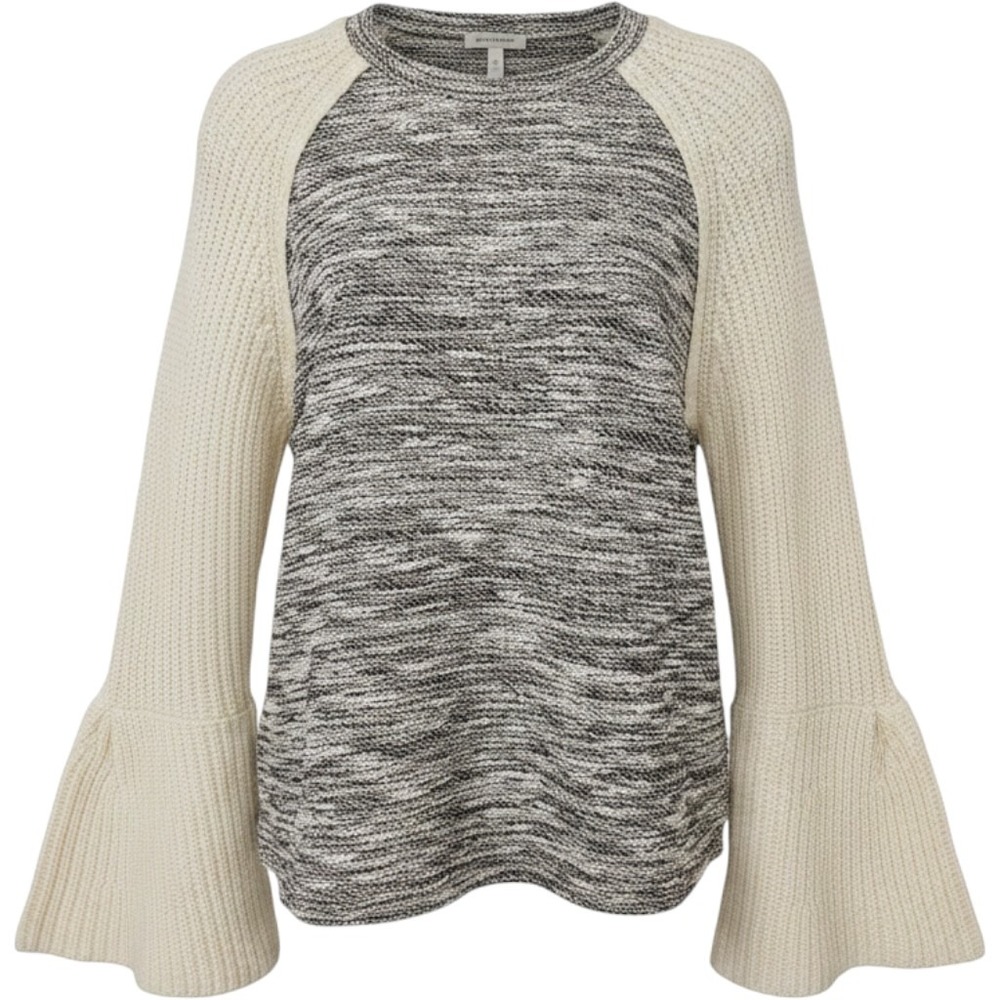 Dolan Left Coast Collection Sweater Womens M Grey Cream Excellent Bell Sleeve